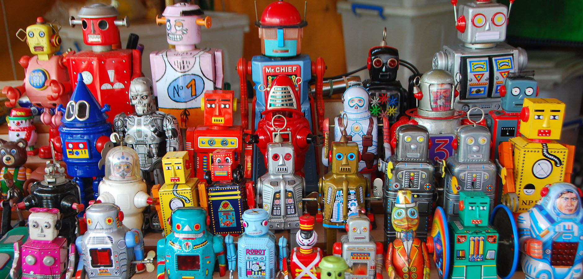 antique toy robots